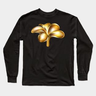 Gold plumeria flower Long Sleeve T-Shirt